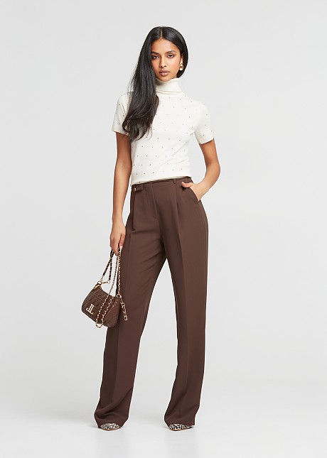 Tailored wide leg dad trouser