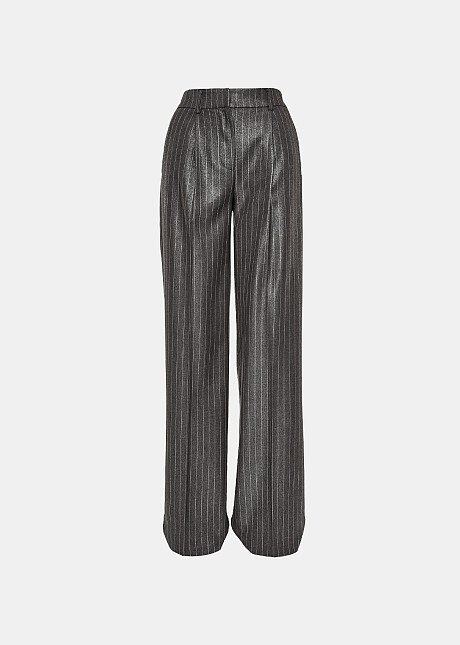 Striped foil pants