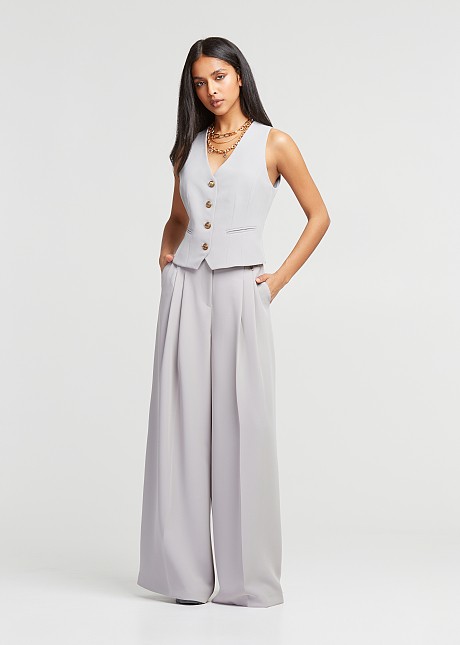 Pleated wide leg pants