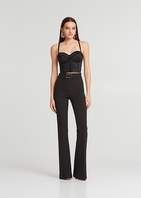 High waisted bell trousers