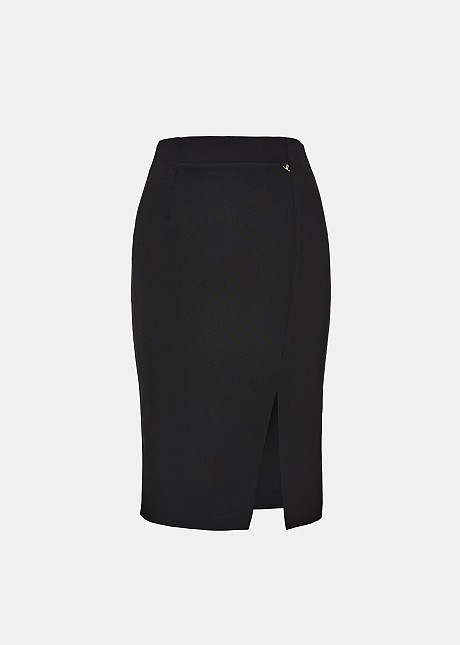 Black pencil skirt with front split hotsell