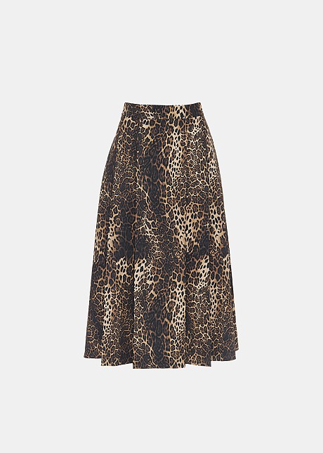 Midi animal print skirt