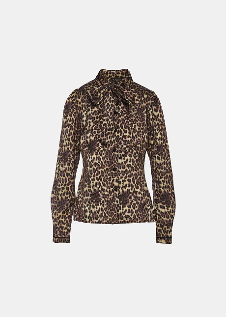 Animal print shirt with knot