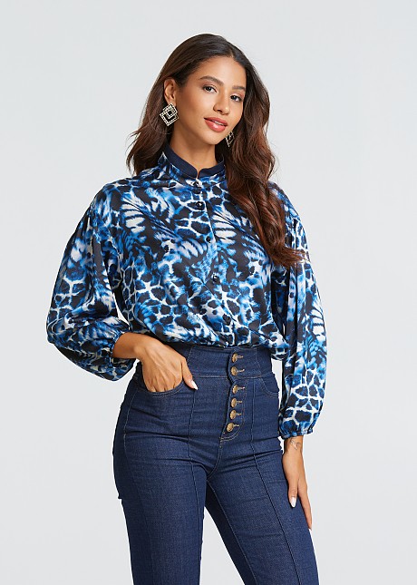 Satin leopar shirt