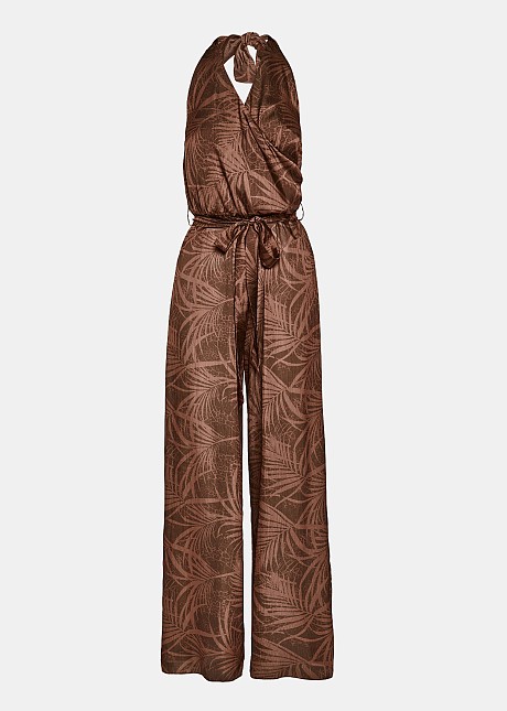 Printed Jumpsuit with cowl neck