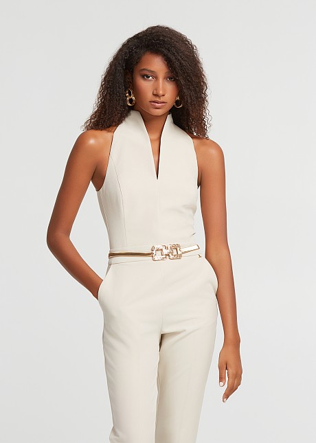 Jumpsuit with V neckline