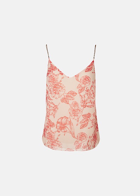 Floral top with chain strap