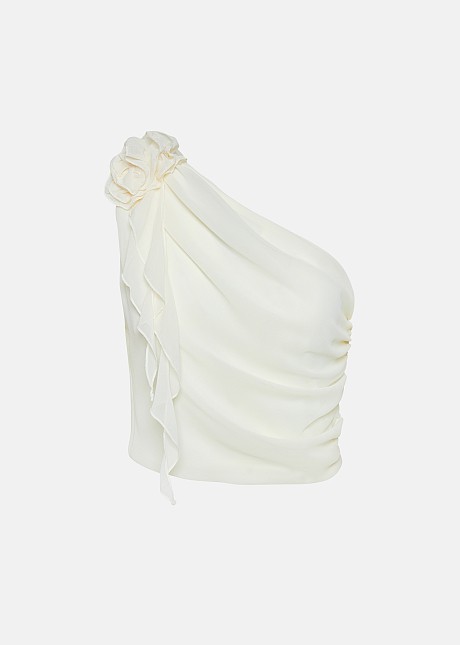 Frilled one shoulder top