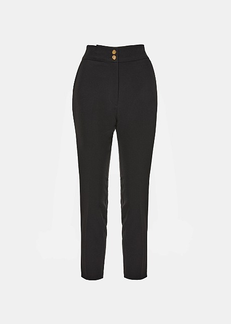 Slim-fit pants with an elastic waistband