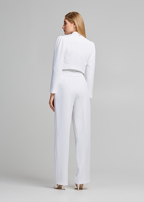 Straight-leg crepe trousers