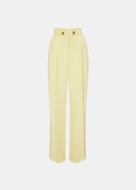 Straight-leg crepe trousers