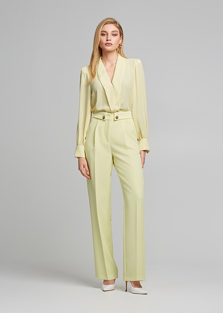 Straight-leg crepe trousers