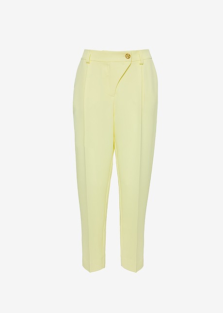 Pleated cropped pants