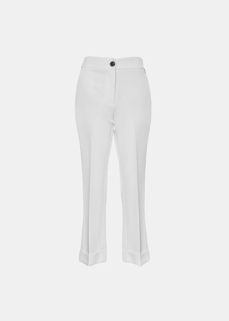 Straight-leg trousers with cuffs