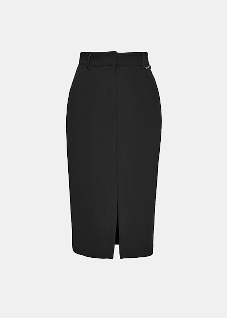 Midi skirt with a cut at the front