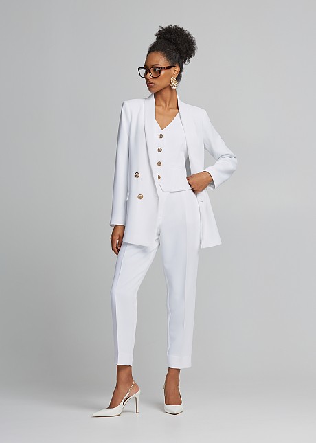 Double-breasted crepe jacket with a relaxed fit