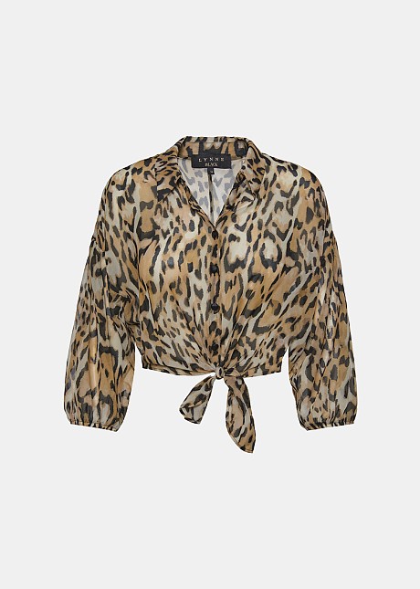 Leopard cropped shirt