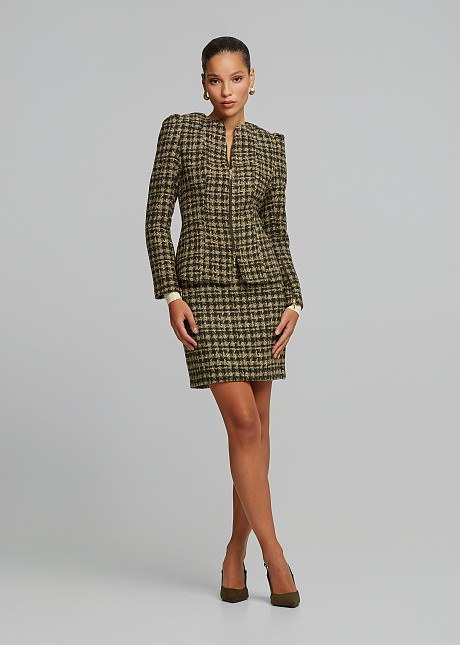 Tweed jacket with zipper | LYNNE