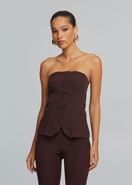 Strapless bustie in seam lines | LYNNE