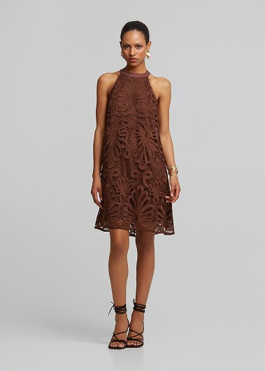 Maxi fitted lace dress with ruched detailing