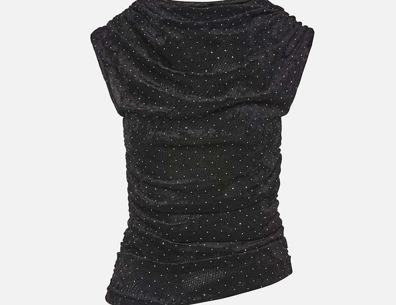 Μπλούζα με βελούδινη όψη και στρας