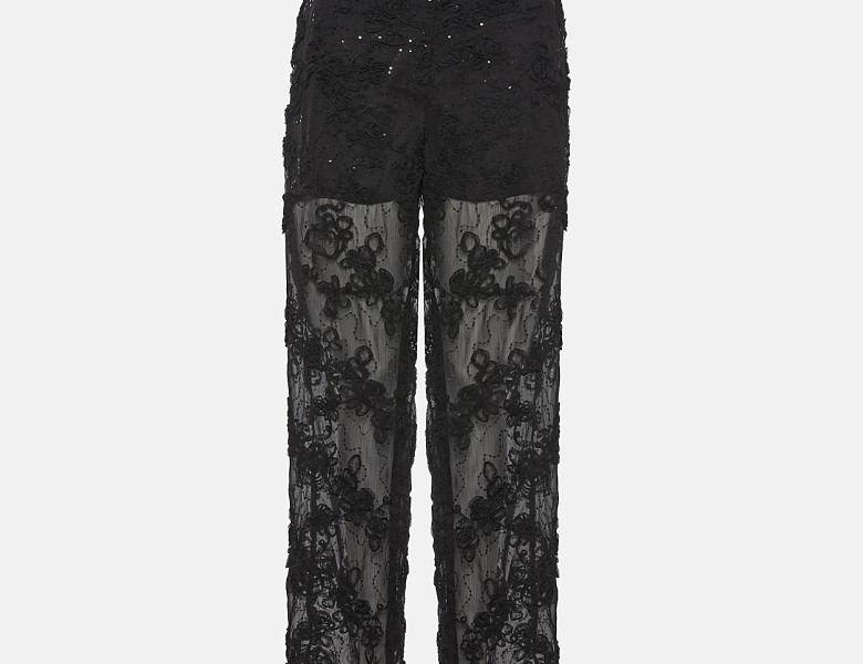 Ψηλόμεσο παντελόνι από απλικέ δαντέλα | LYNNE