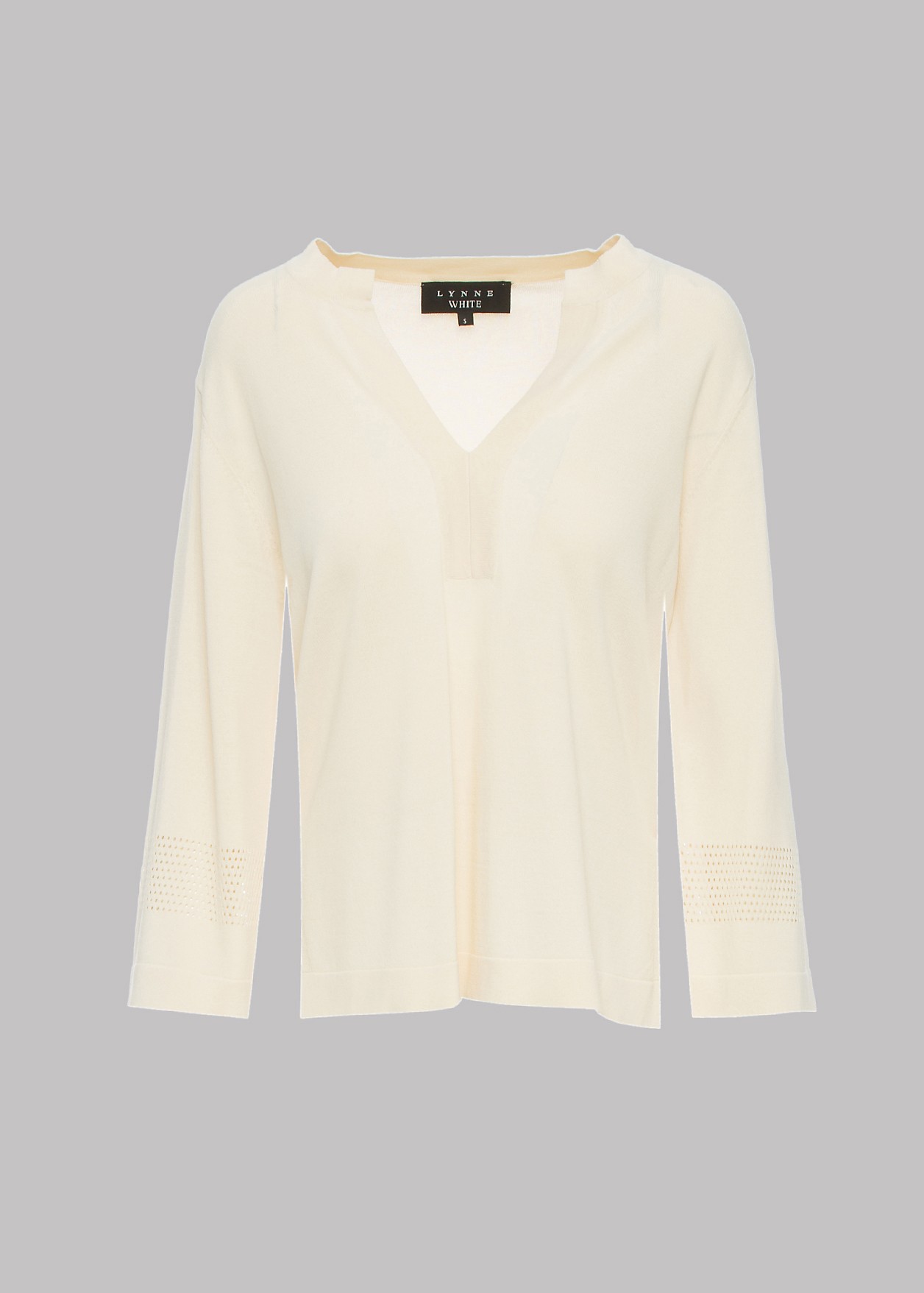 Blouse with knitted detail