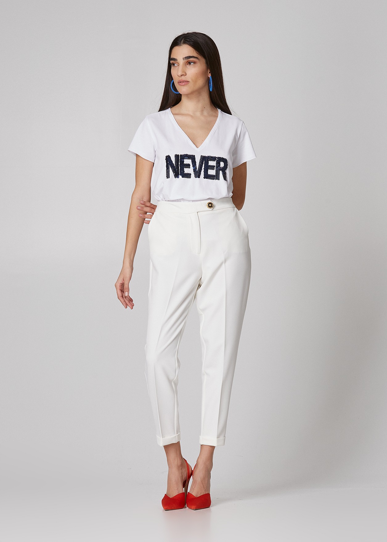 Тениска с щампа "Never"