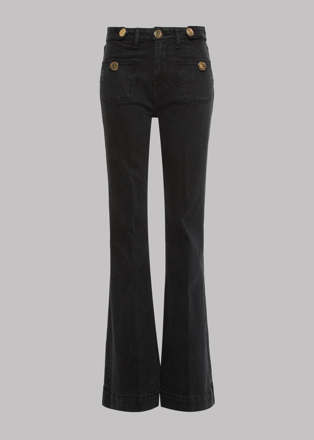 Flared jeans qith gold buttons