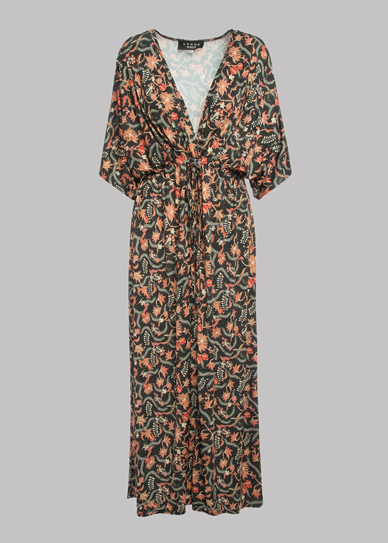 Maxi floral dress with buttons