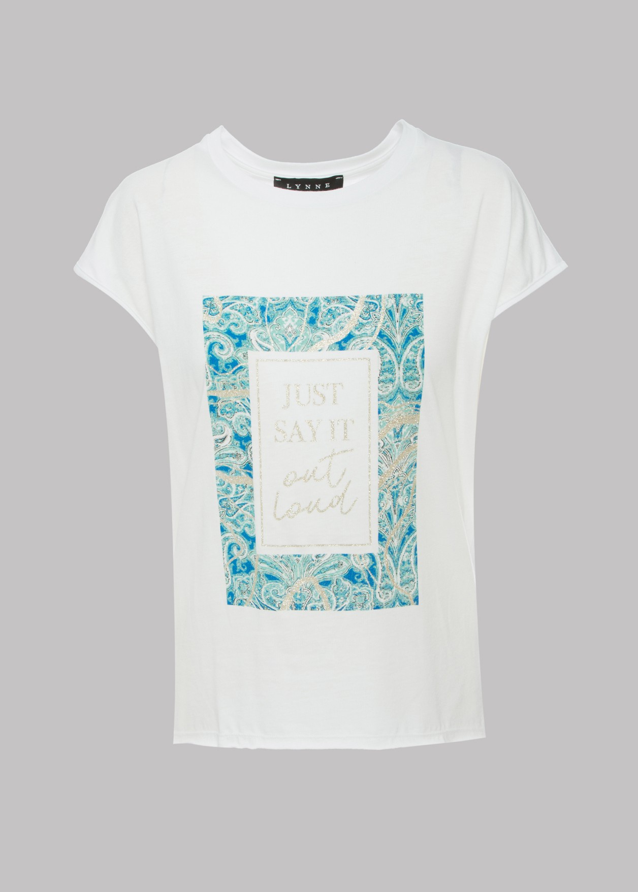 Blouse with print "Just Say It Out Loud"