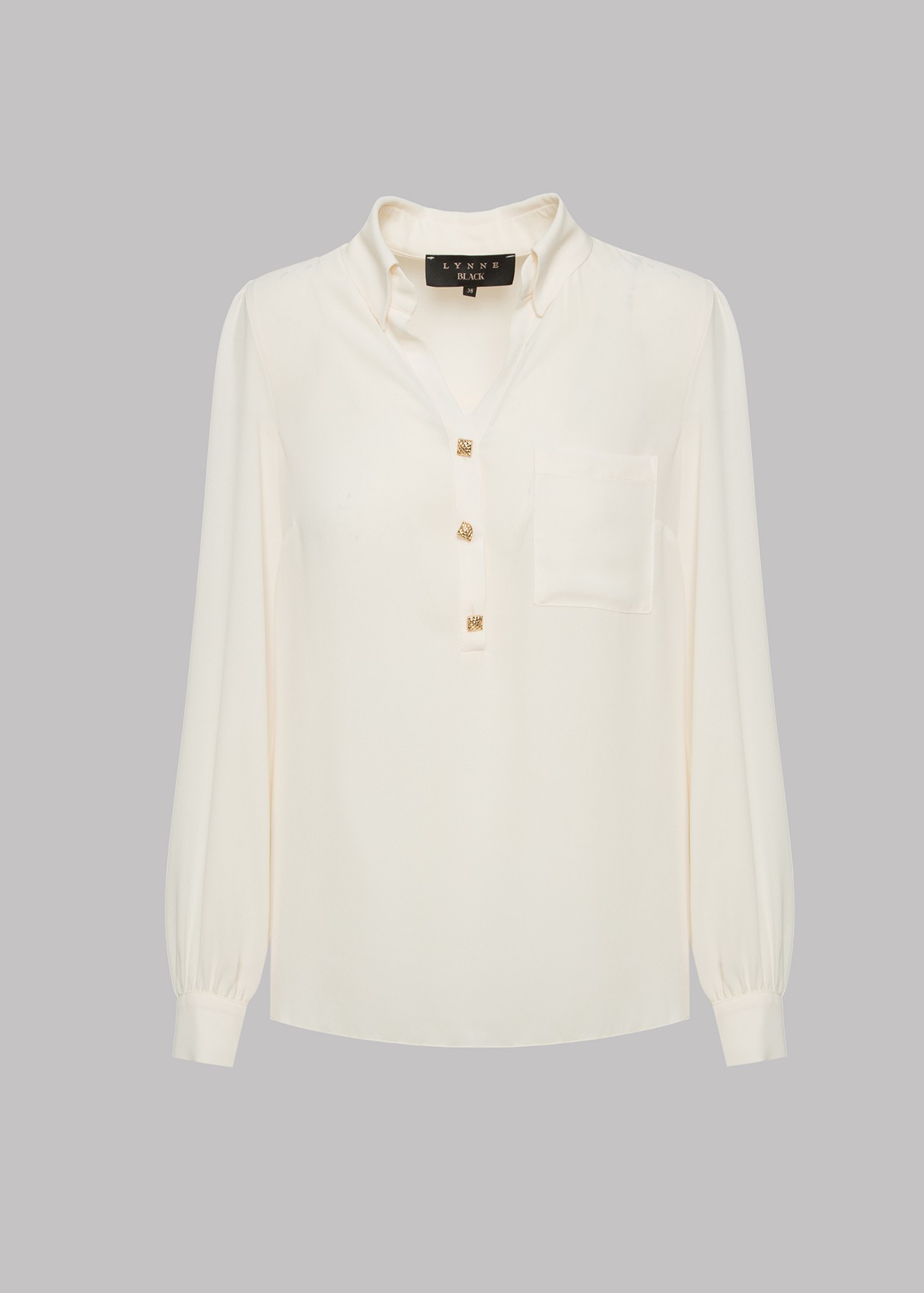 Blouse with gold buttons