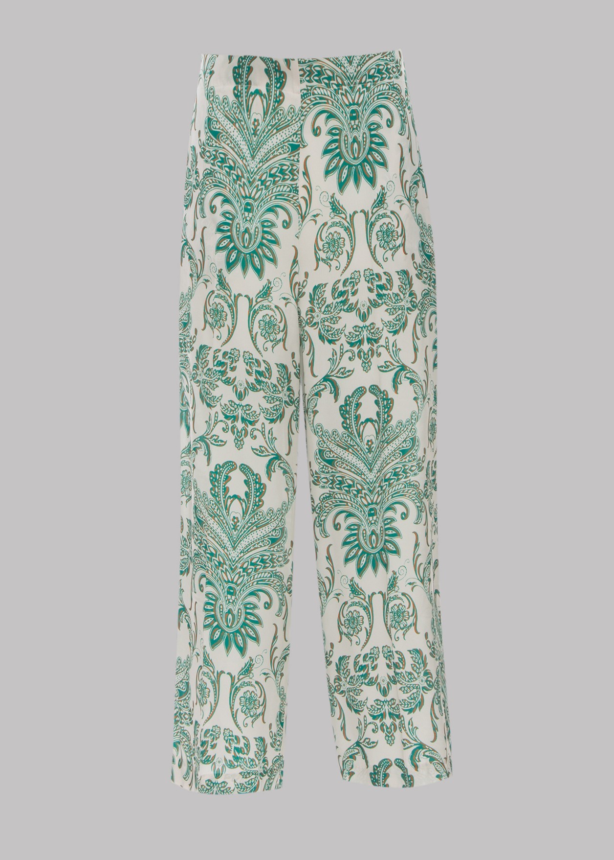 High rise trousers with paisley print