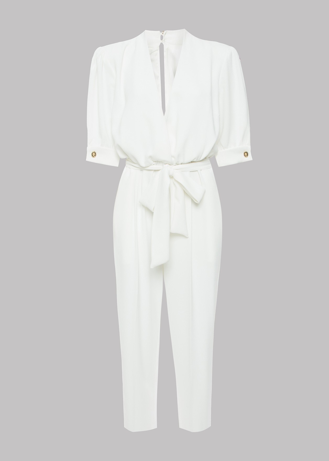 Jumpsuit with belt and buttons