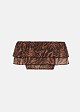 Animal print  sheer crop top with ruffles