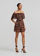 Animal print  sheer crop top with ruffles