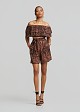 Animal print  sheer crop top with ruffles