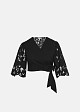 Wrap blouse in guipure lace
