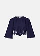Cropped linen top in lace details