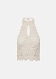 Crochet lace halter neck blouse