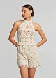 Crochet lace halter neck blouse