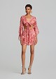 Printed top with a tie and bell sleeves