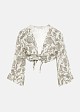 Printed blouse with front tie