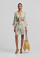 Printed blouse with front tie