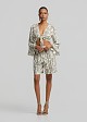 Printed blouse with front tie
