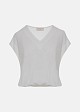 V-neck blouse in a linen-look fabric