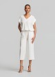 V-neck blouse in a linen-look fabric