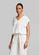 V-neck blouse in a linen-look fabric