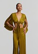 Satin-look top with a front tie