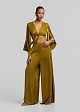 Satin-look top with a front tie